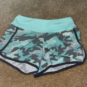 Teal/blue justice shorts size 10 in girls